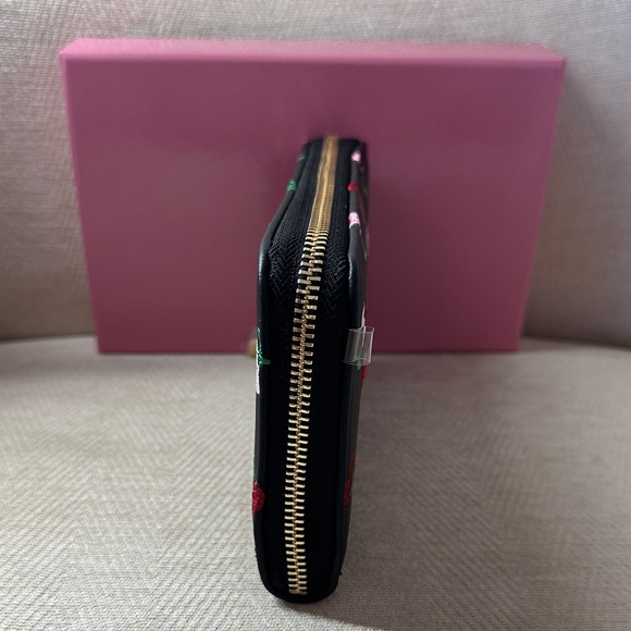 Betsey Johnson Black Wallet with Cherry Embroidery - Picture 4 of 6